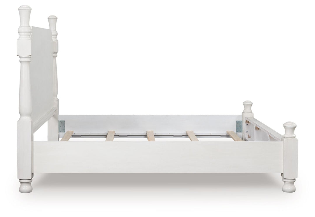 Rowlenstown - California King Poster Bed - Antique White by Ashley Furniture product image