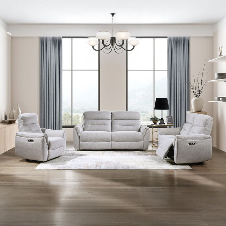 Eastre - Power Motion Sofa With USB Port - Beige Chenille