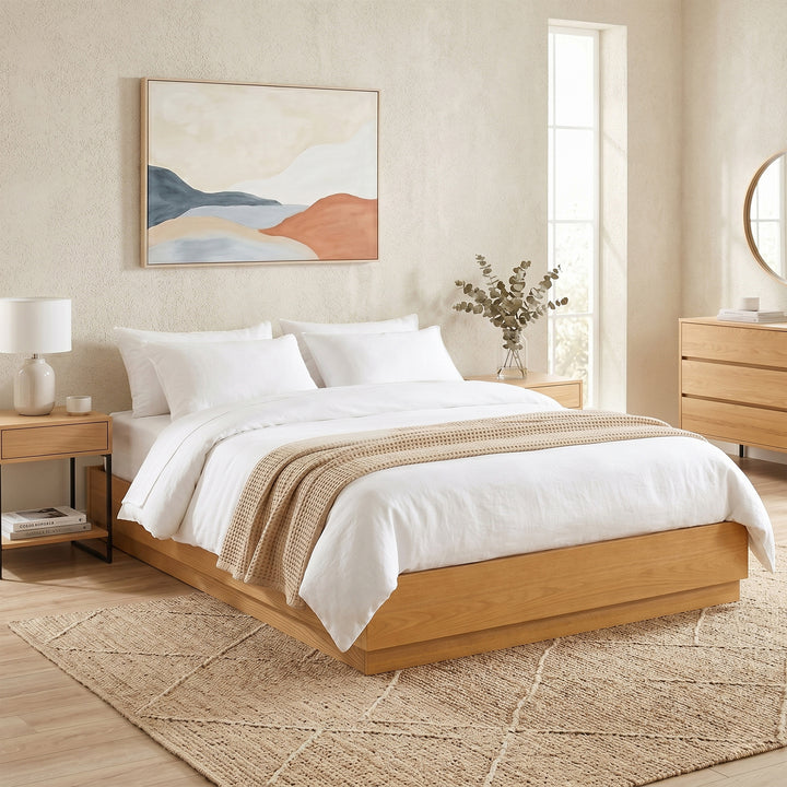 Low Profile Queen Platform Bed – Walnut