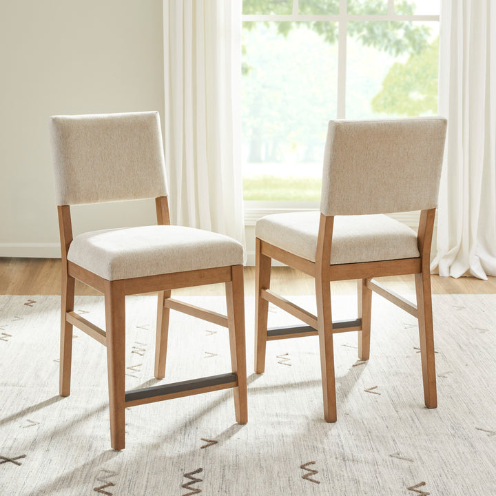 Millwork  Counter Chair (Set of 2)  White / Light Brown