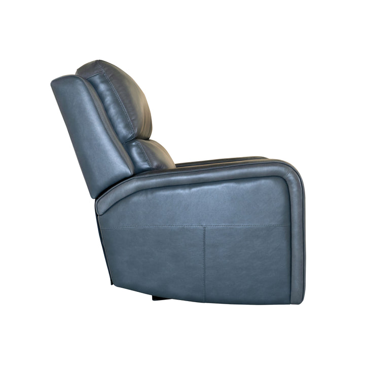 Oasis Leather Power Recliner with Power Headrest, Lumbar, Heat &amp; Massage in Storm