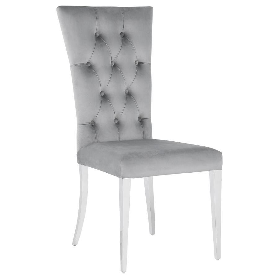 Kerwin - Velvet Upholstered Dining Side Chair  - Gray