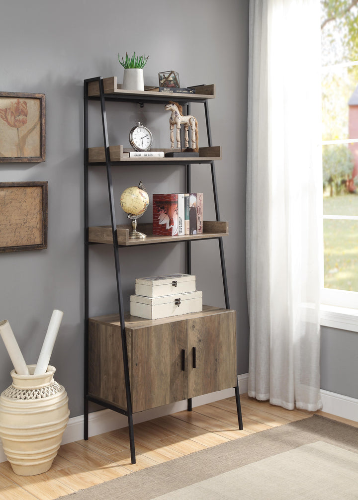 ACME Furniture Zakwani 72" Bookshelf Rustic Oak & Black