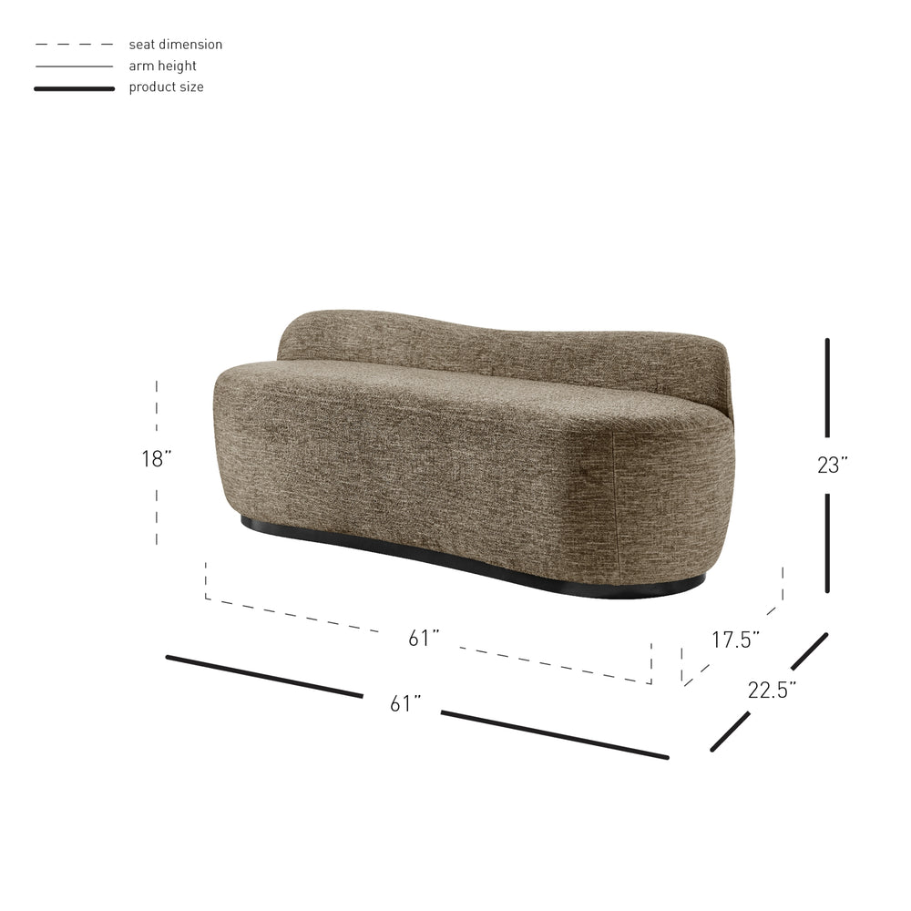 Mandy Fabric Bench - Pasadena Taupe - view 2
