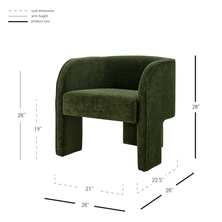 Matteo Velvet Accent Arm Chair - Dainty Green - view 2