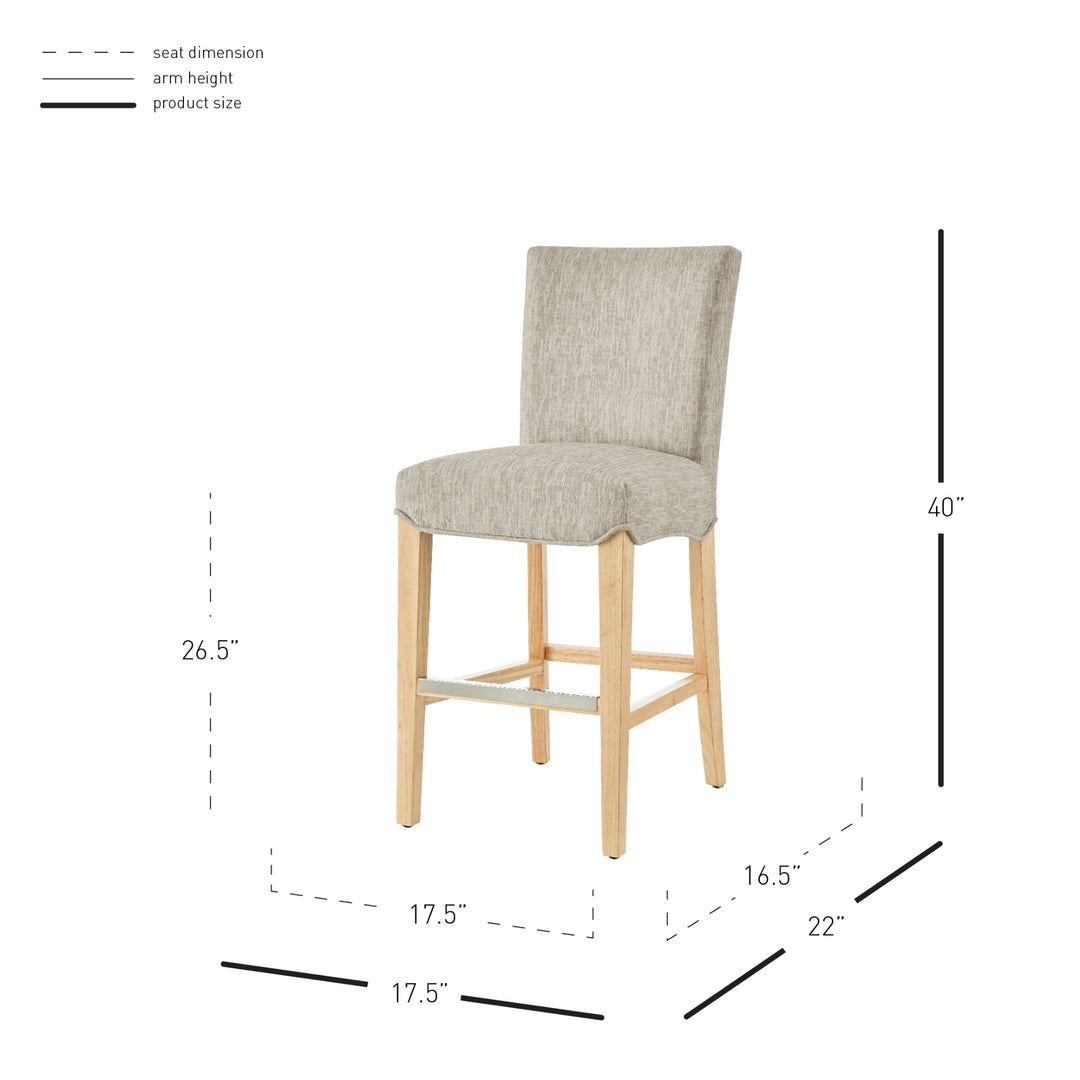 Milton Fabric Counter Stool - Pasadena Beige - view 2