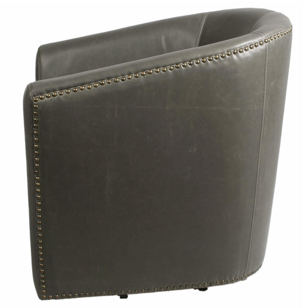 Ernest Bonded Leather Swivel Accent Arm Chair - Vintage Gray - view 4