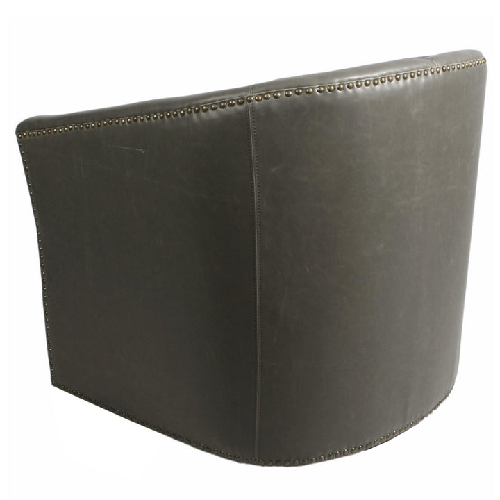 Ernest Bonded Leather Swivel Accent Arm Chair - Vintage Gray - view 6
