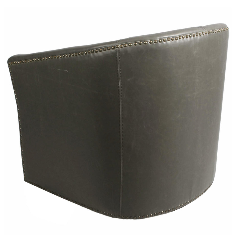 Ernest Bonded Leather Swivel Accent Arm Chair - Vintage Gray - view 6