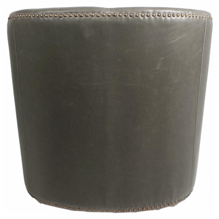 Ernest Bonded Leather Swivel Accent Arm Chair - Vintage Gray - view 5