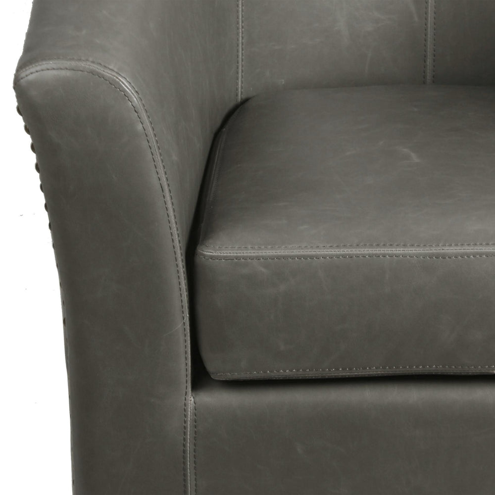 Ernest Bonded Leather Swivel Accent Arm Chair - Vintage Gray - view 7