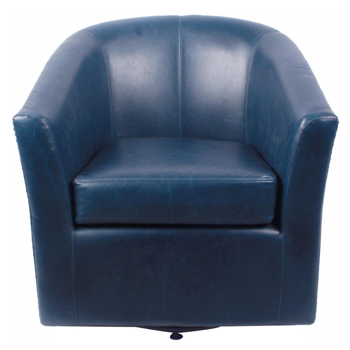 Ernest Bonded Leather Swivel Accent Arm Chair - Vintage Blue - view 4