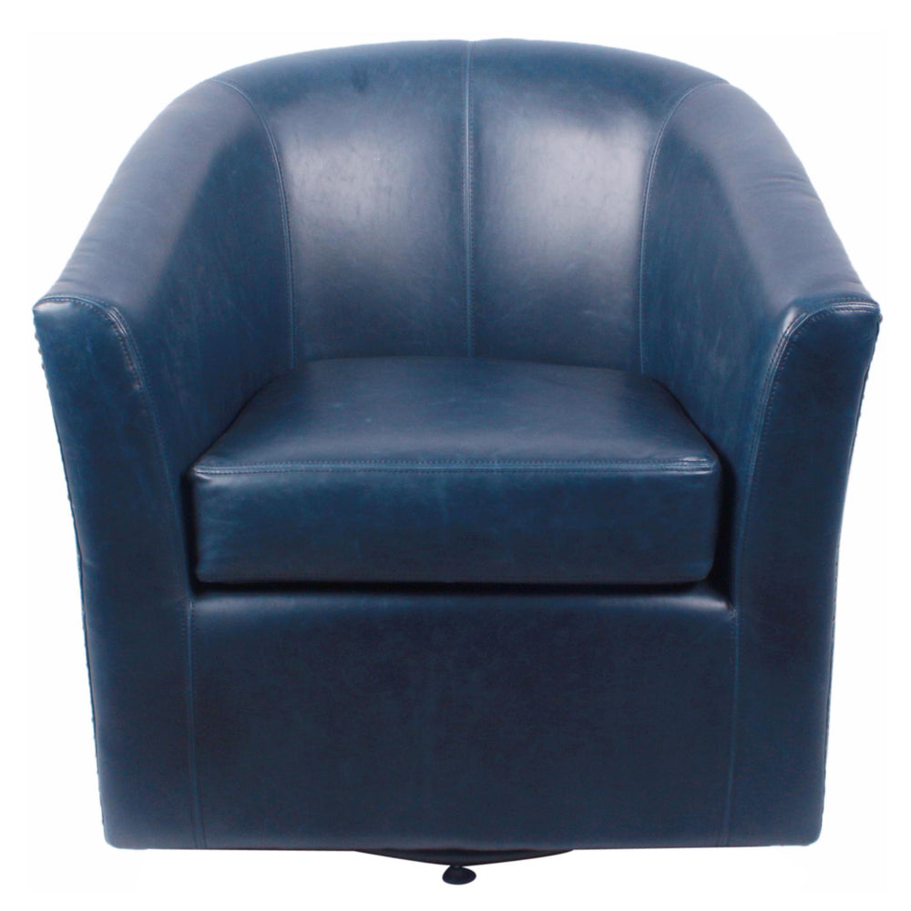 Ernest Bonded Leather Swivel Accent Arm Chair - Vintage Blue - view 4