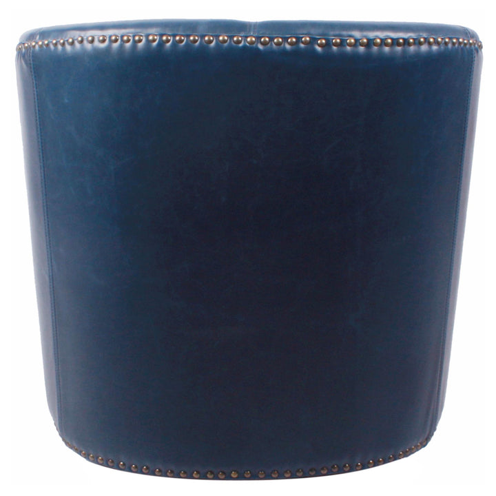 Ernest Bonded Leather Swivel Accent Arm Chair - Vintage Blue - view 6