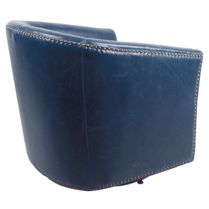 Ernest Bonded Leather Swivel Accent Arm Chair - Vintage Blue - view 7