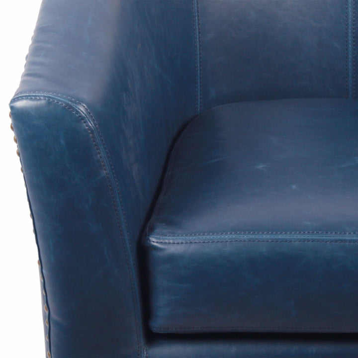 Ernest Bonded Leather Swivel Accent Arm Chair - Vintage Blue - view 8