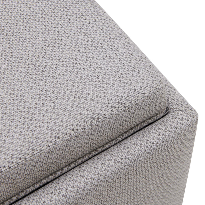 Cameron Fabric Square Storage Ottoman with Tray - Cardiff Gray - view 5