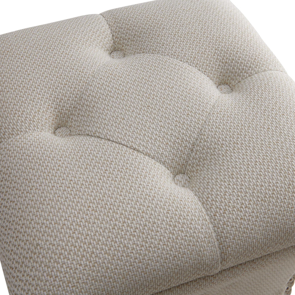 Amelia Fabric Nailhead Tufted Storage Ottoman - Cardiff Cream - view 6
