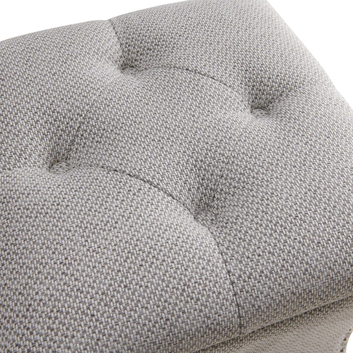 Amelia Fabric Nailhead Tufted Storage Ottoman - Cardiff Gray - view 6