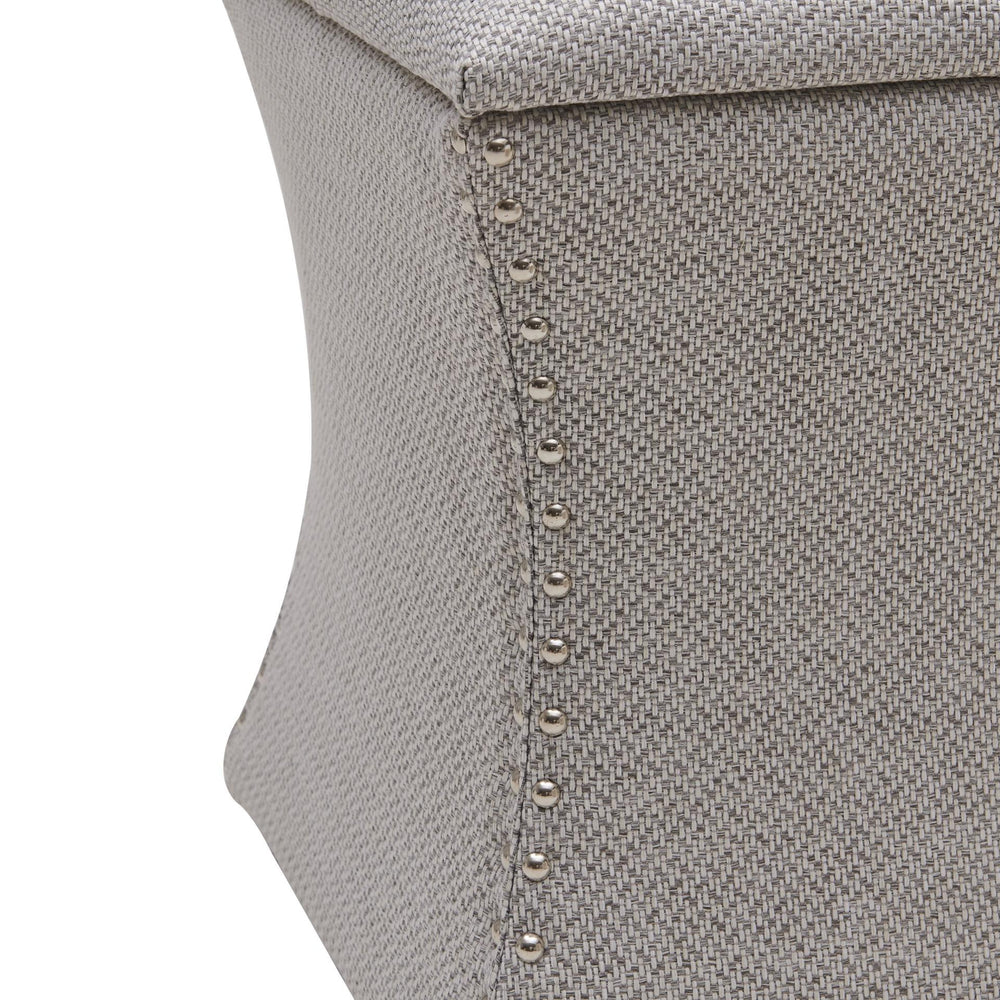 Amelia Fabric Nailhead Tufted Storage Ottoman - Cardiff Gray - view 5