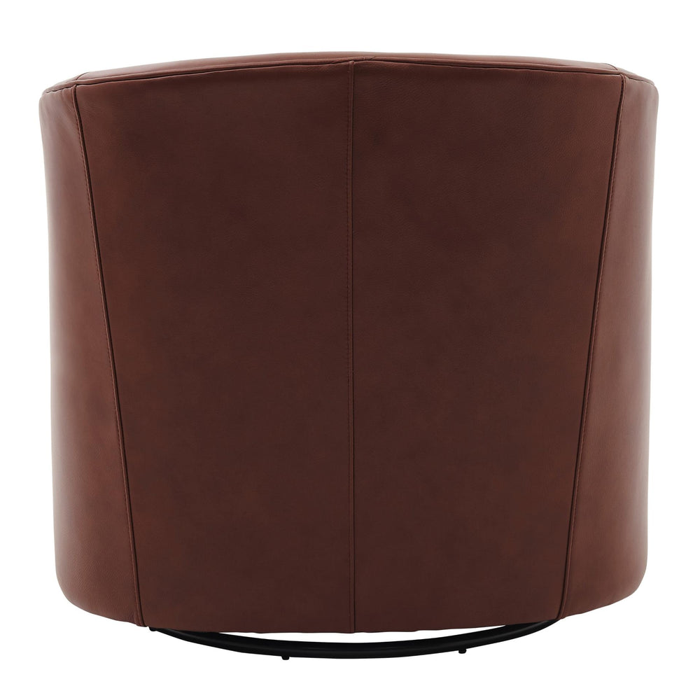Walsh Top Grain Leather Swivel Accent Arm Chair - Garrett Brown - view 8