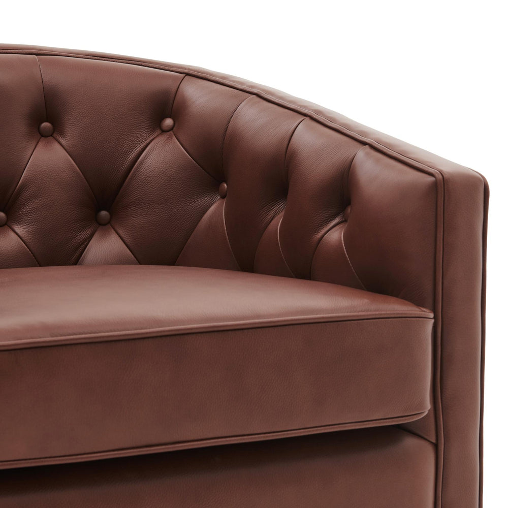 Walsh Top Grain Leather Swivel Accent Arm Chair - Garrett Brown - view 10