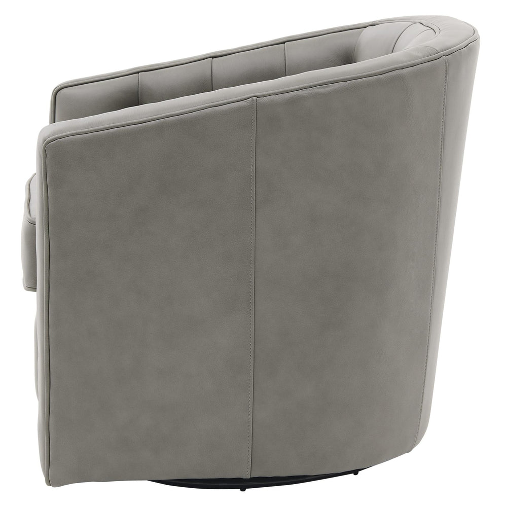 Walsh Top Grain Leather Swivel Accent Arm Chair - Garrett Gray - view 6