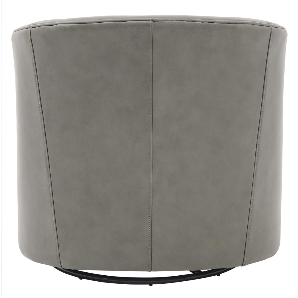 Walsh Top Grain Leather Swivel Accent Arm Chair - Garrett Gray - view 7