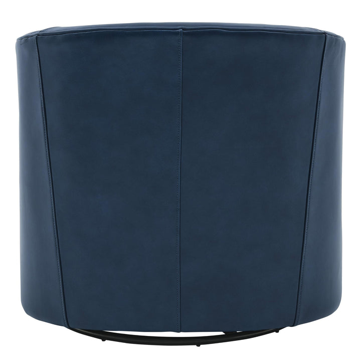 Walsh Top Grain Leather Swivel Accent Arm Chair - Garrett Blue - view 7