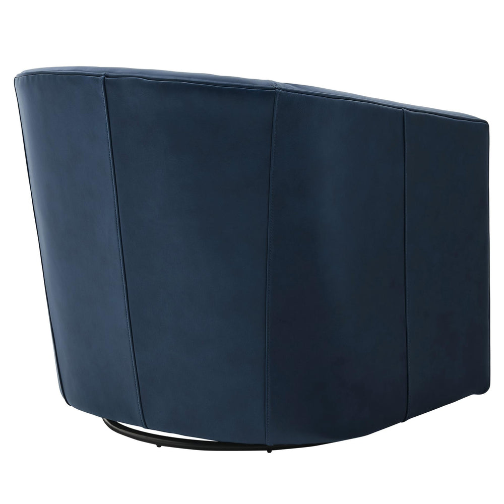 Walsh Top Grain Leather Swivel Accent Arm Chair - Garrett Blue - view 8