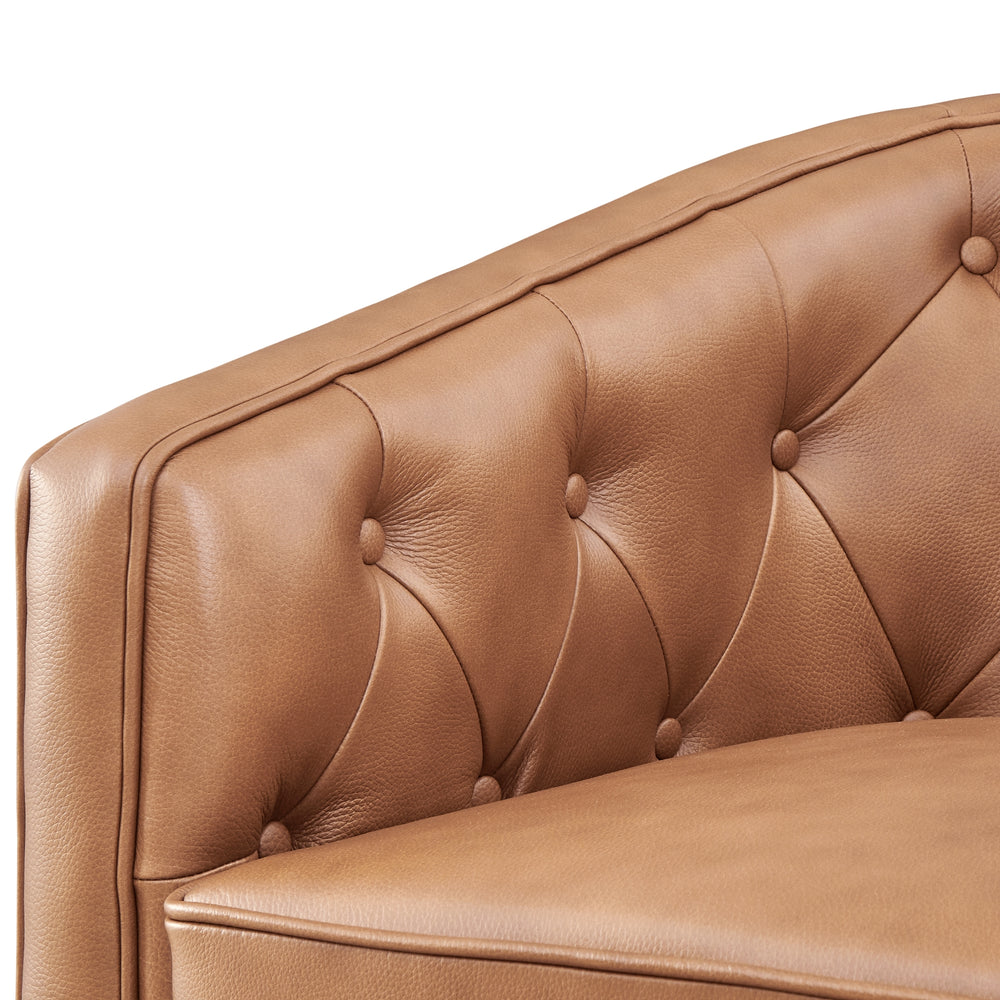 Walsh Top Grain Leather Swivel Accent Arm Chair - Garrett Caramel - view 7