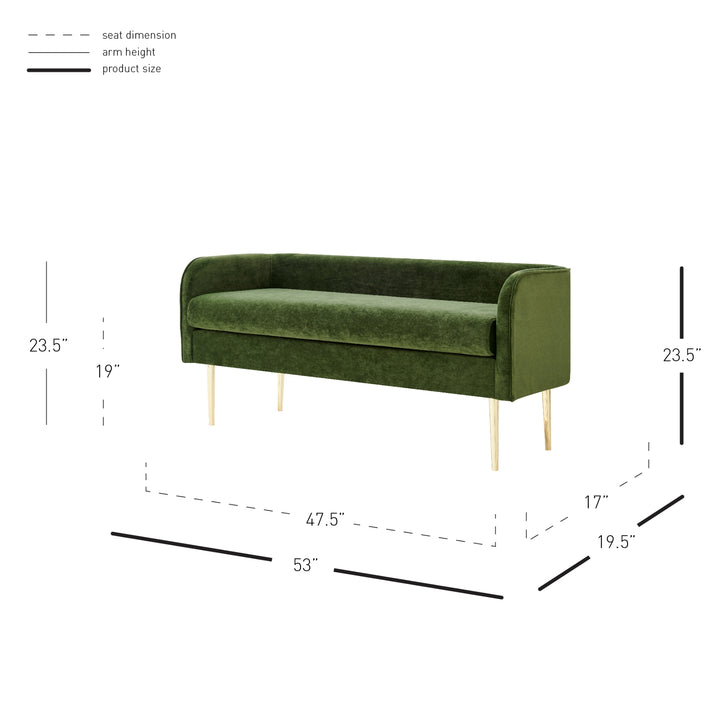 Marsha Velvet Bench - Dainty Green