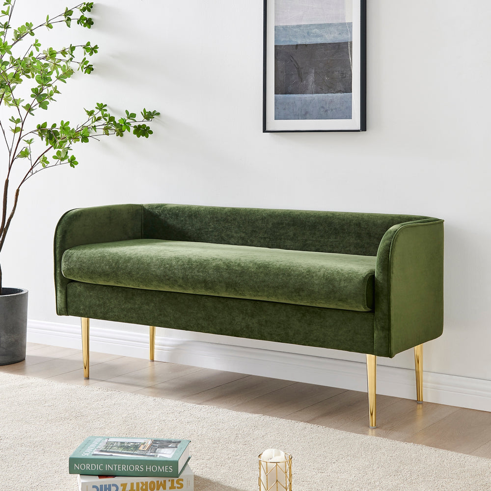 Marsha Velvet Bench - Dainty Green - view 2