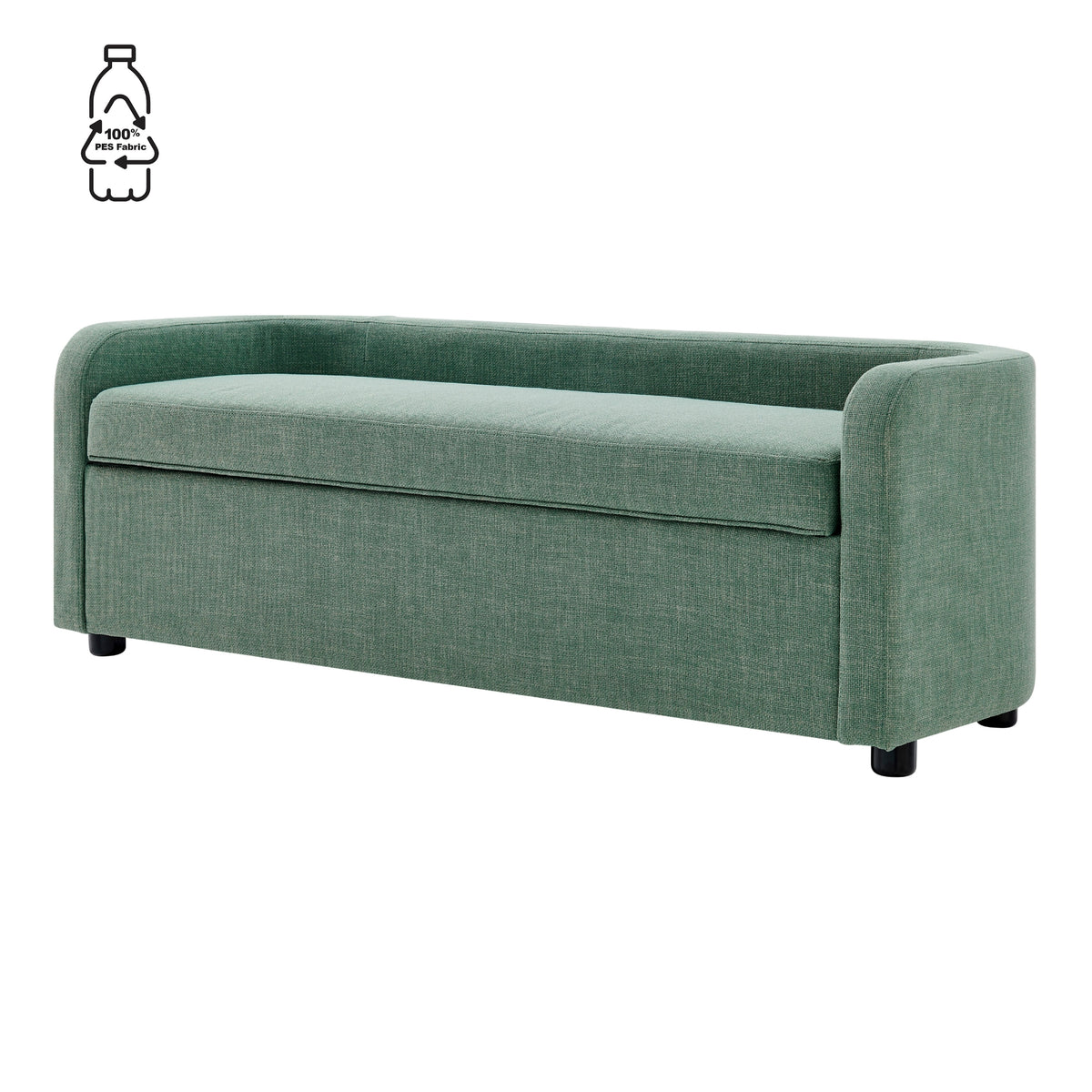 Wendy Linen Storage Bench - Meridien Sea Green