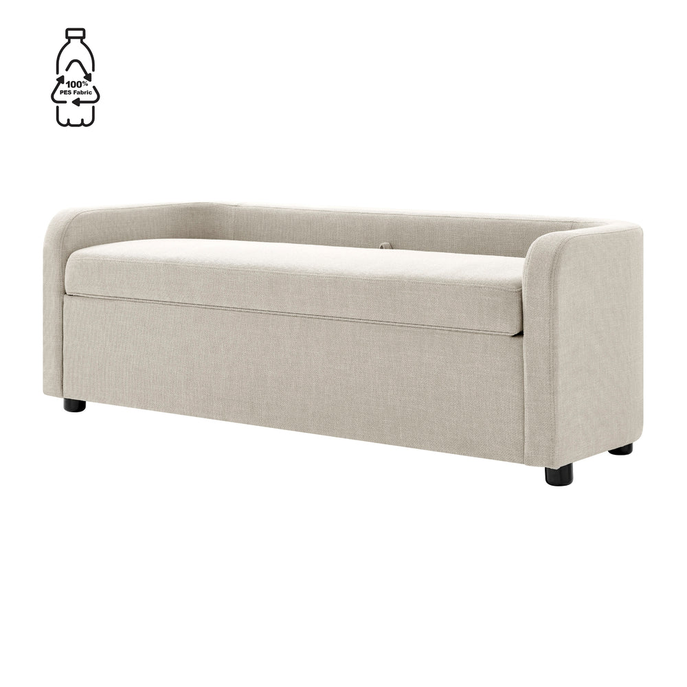 Wendy Linen Storage Bench - Meridien Cream