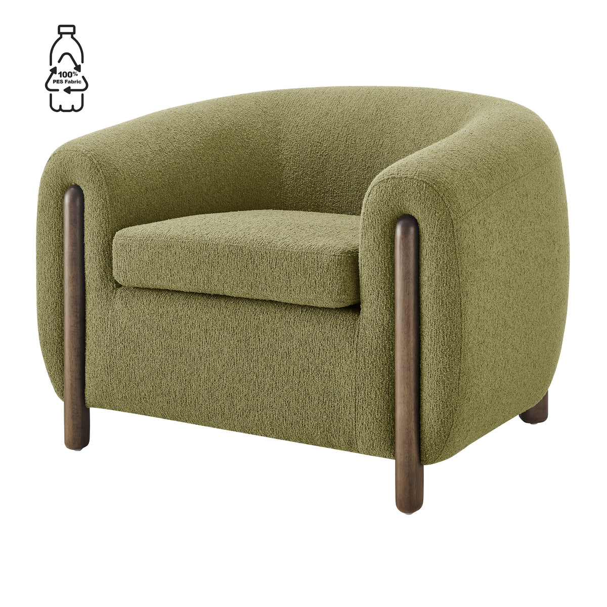 Cordelia Boucle Accent Arm Chair - Palladian Green