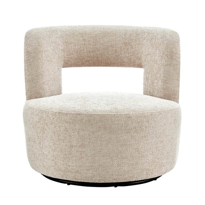 Jazzlyn Chenille Swivel Accent Chair - Grenada Cream - view 5