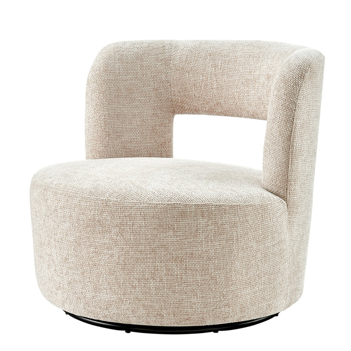Jazzlyn Chenille Swivel Accent Chair - Grenada Cream