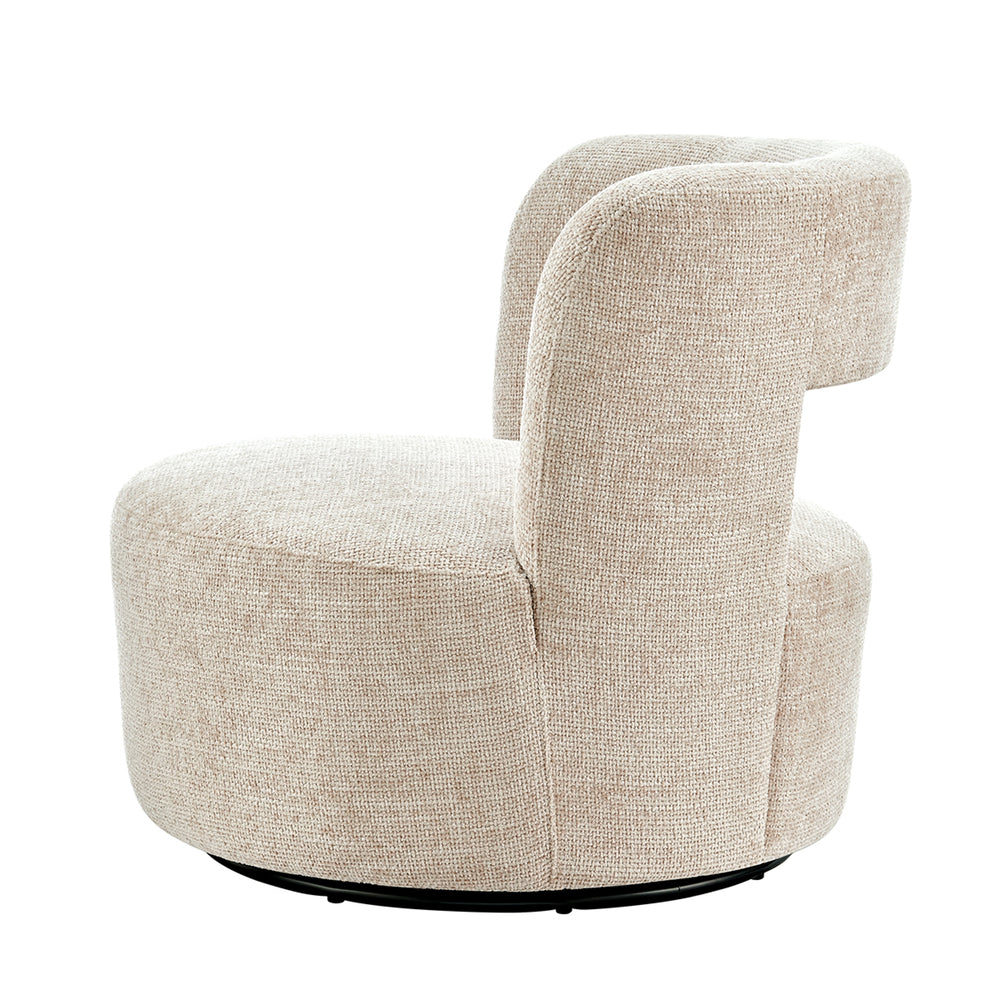 Jazzlyn Chenille Swivel Accent Chair - Grenada Cream - view 6