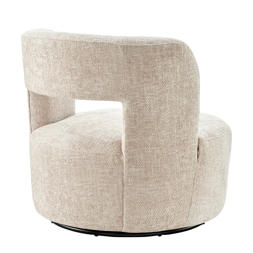 Jazzlyn Chenille Swivel Accent Chair - Grenada Cream - view 8