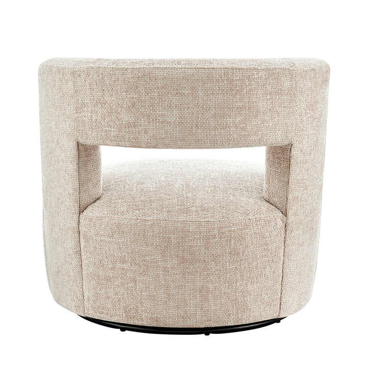 Jazzlyn Chenille Swivel Accent Chair - Grenada Cream - view 7