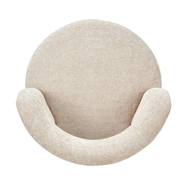 Jazzlyn Chenille Swivel Accent Chair - Grenada Cream - view 9