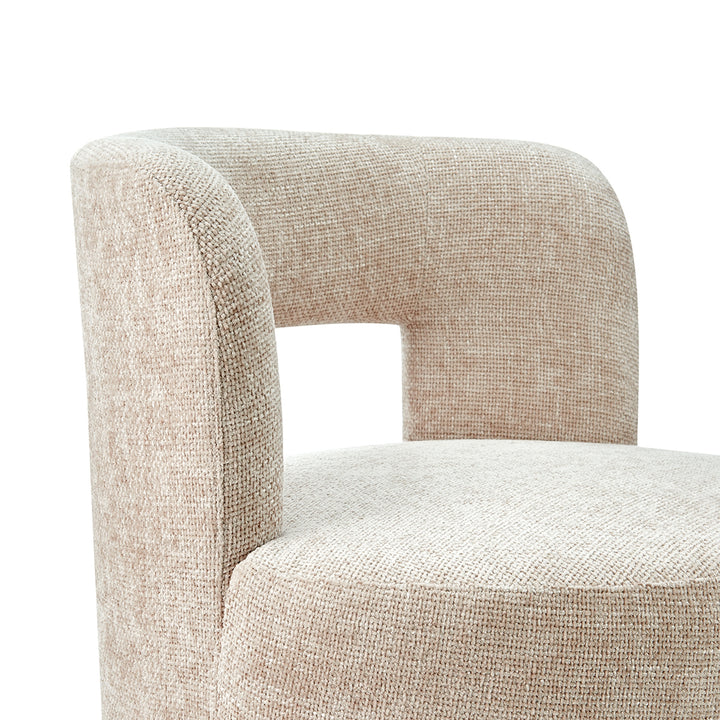 Jazzlyn Chenille Swivel Accent Chair - Grenada Cream - view 11