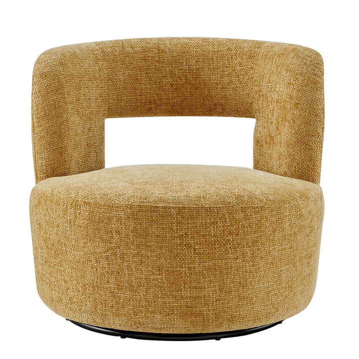 Jazzlyn Chenille Swivel Accent Chair - Grenada Mustard - view 5