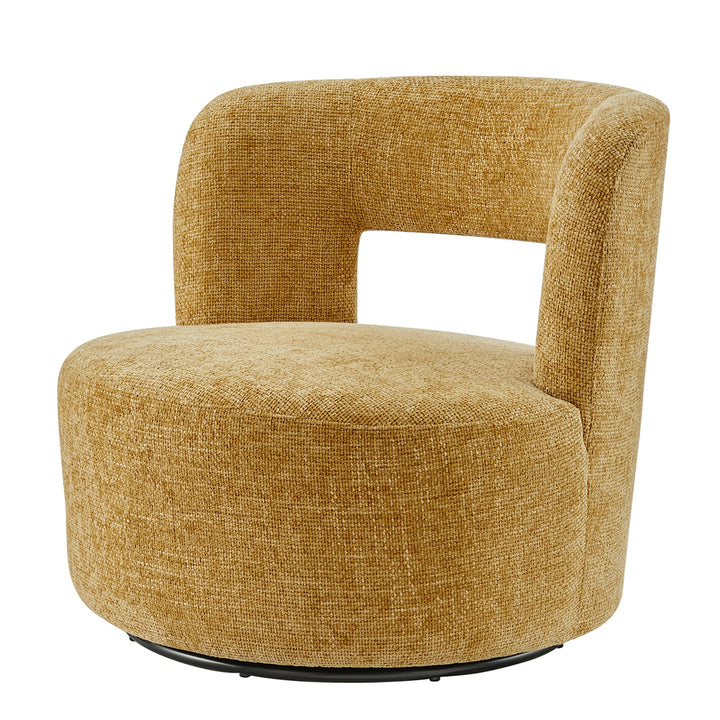 Jazzlyn Chenille Swivel Accent Chair - Grenada Mustard