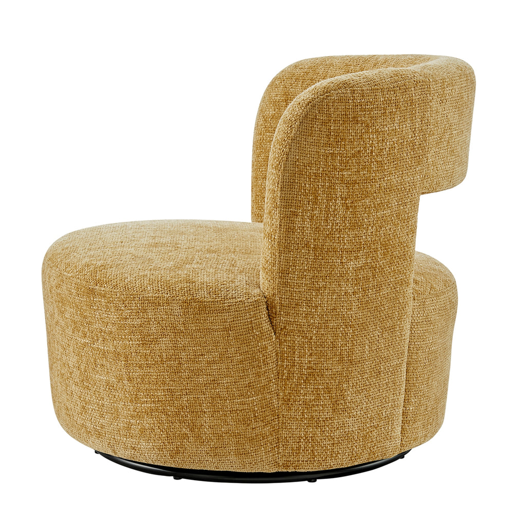 Jazzlyn Chenille Swivel Accent Chair - Grenada Mustard - view 6