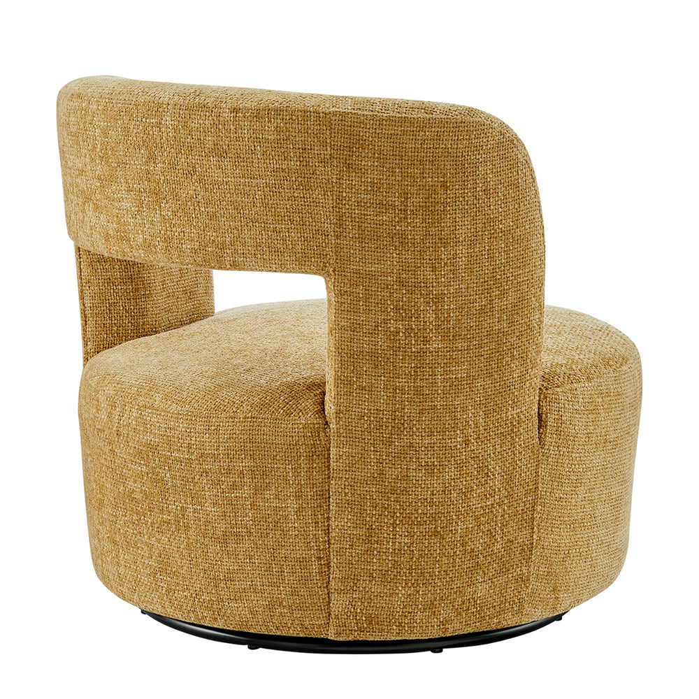 Jazzlyn Chenille Swivel Accent Chair - Grenada Mustard - view 8