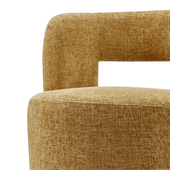 Jazzlyn Chenille Swivel Accent Chair - Grenada Mustard - view 9