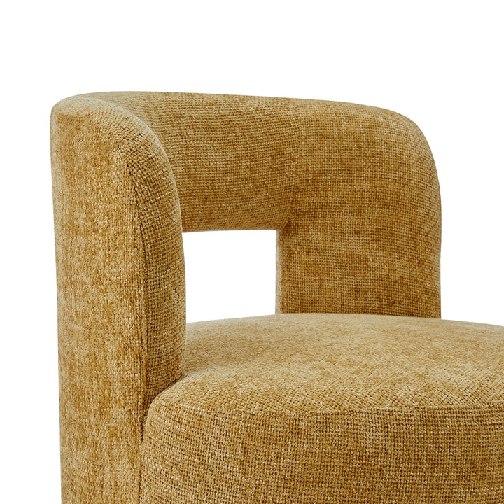 Jazzlyn Chenille Swivel Accent Chair - Grenada Mustard - view 10