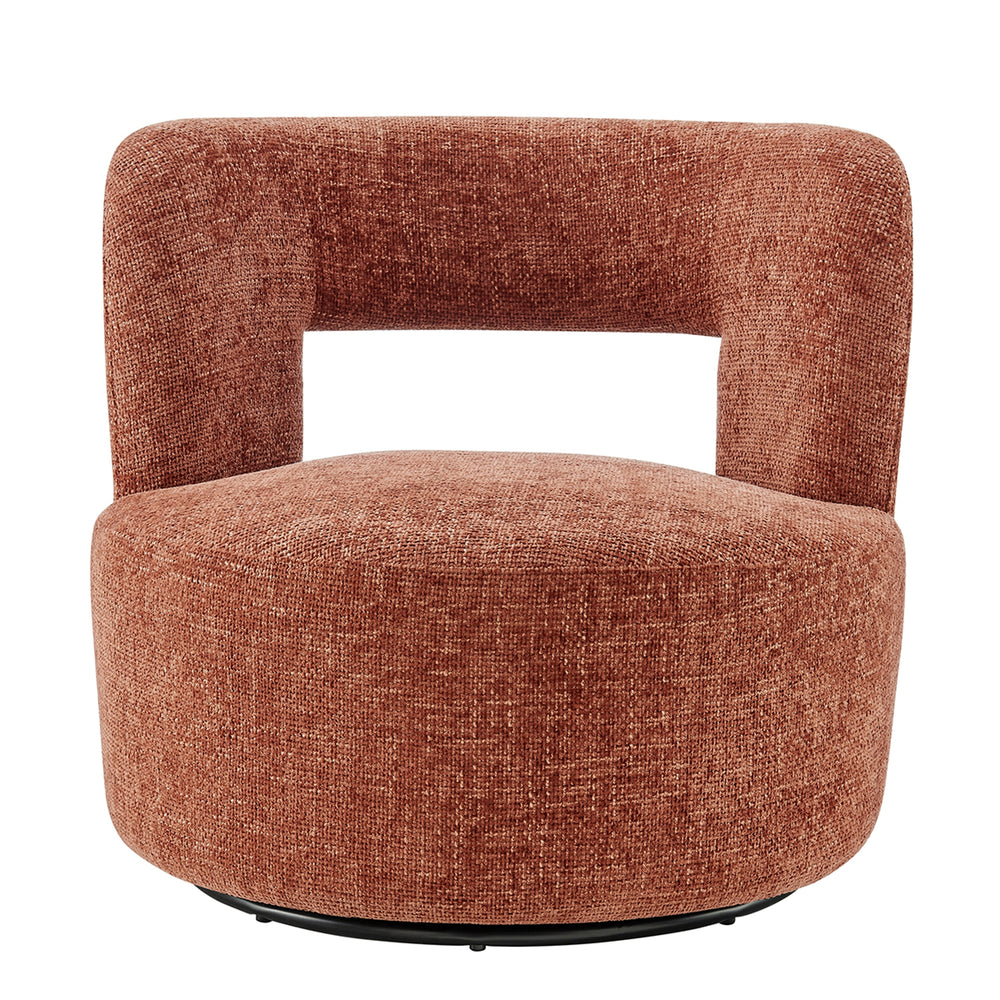 Jazzlyn Chenille Swivel Accent Chair - Grenada Terracotta - view 5